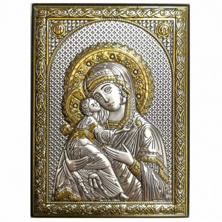
     Сребърна Икона Богородица с младенеца
