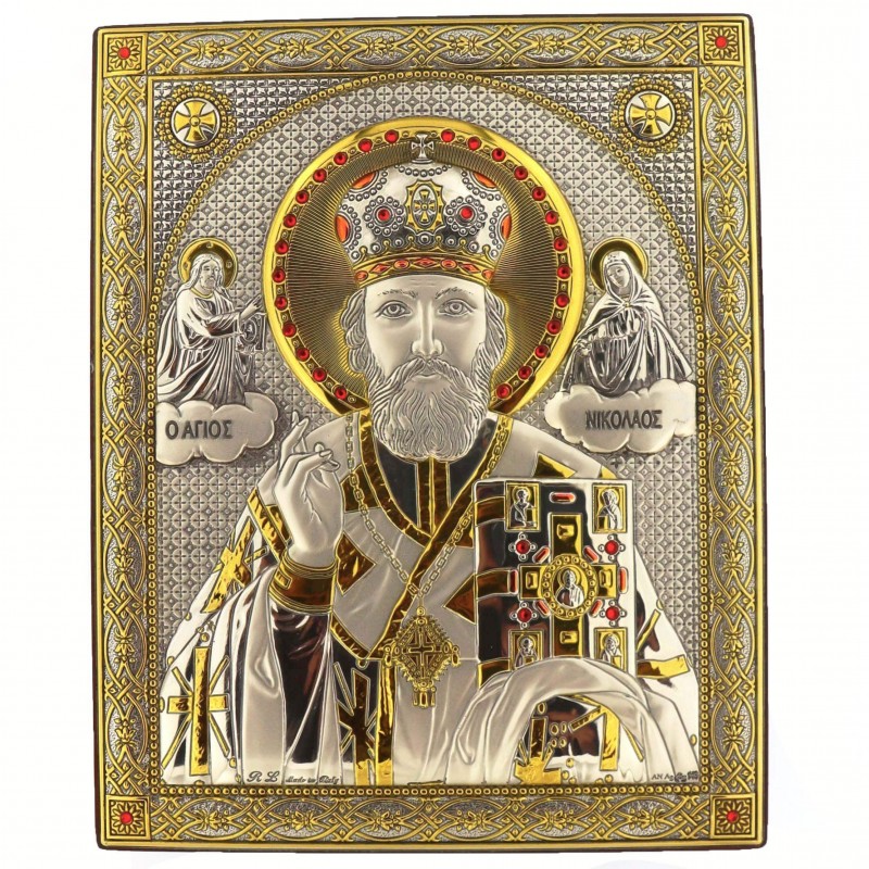 Сребърна Икона Свети Николай