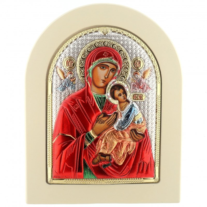 Сребърна Икона Богородица с младенец