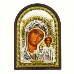 Сребърна Икона Богородица с младенец