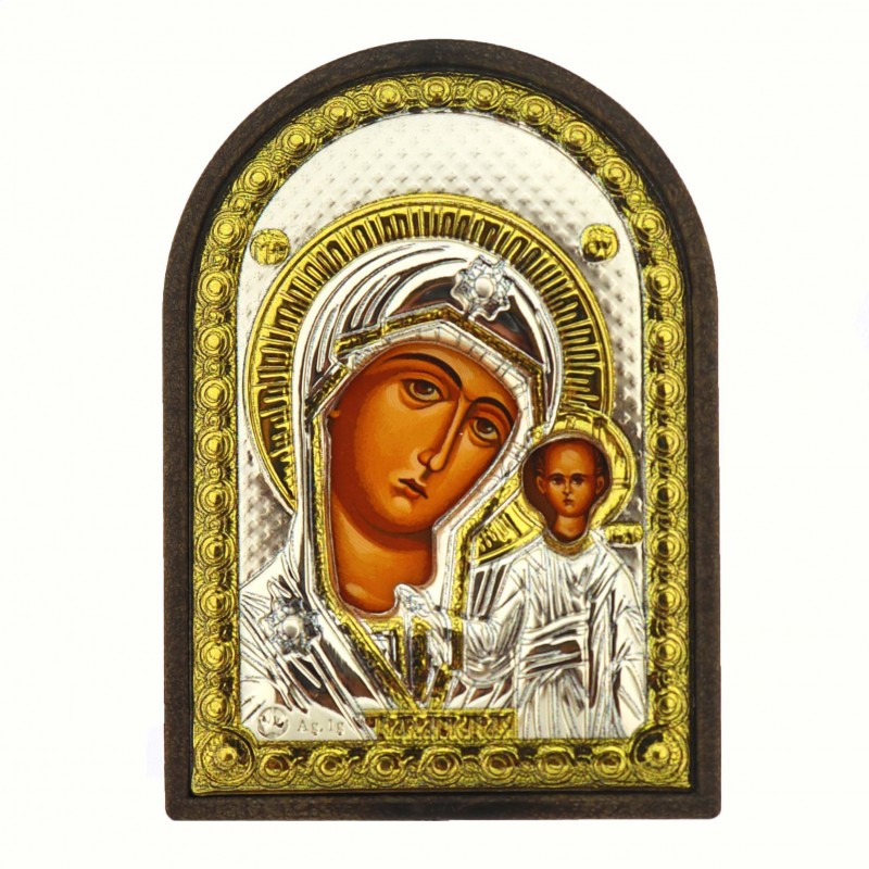Сребърна Икона Богородица с младенец