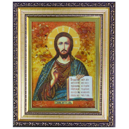 
     Икона с кехлибар - Исус Христос