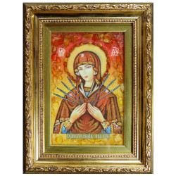 Икона с кехлибар - Богородица с младенец