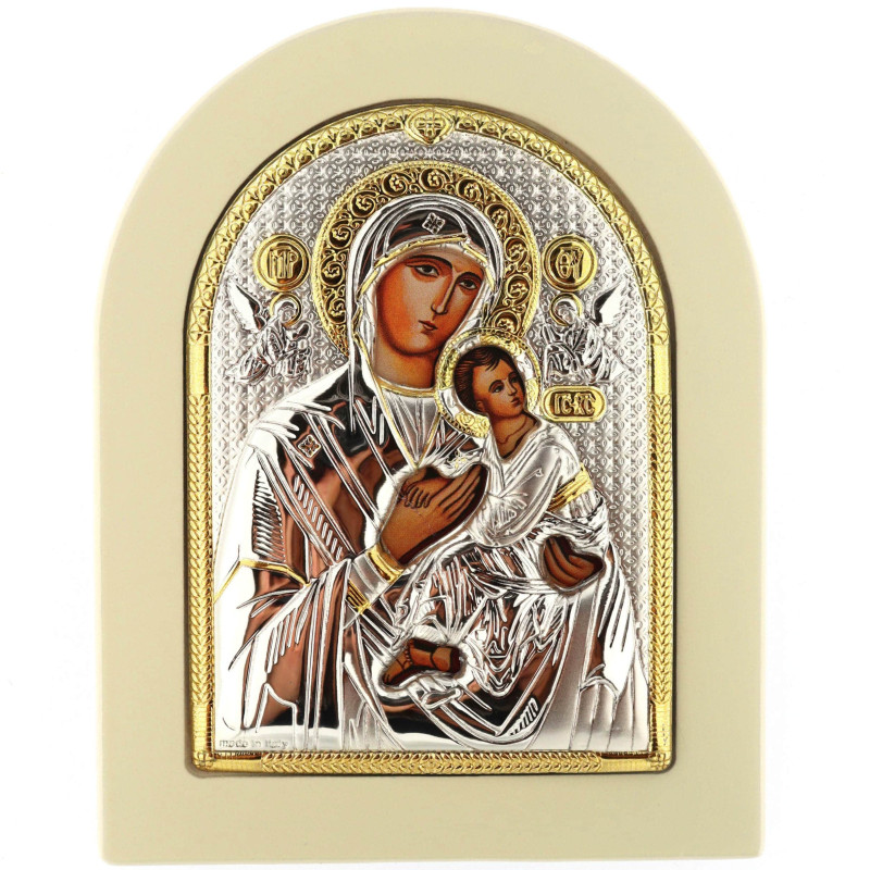 Сребърна Икона - Богородица с младенец
