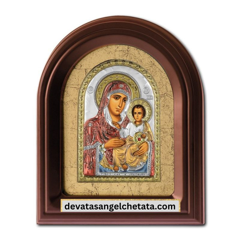Посребрена икона - Света Богородица Йерусалимска  35x43 cm